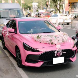 Cho Thuê Xe Cưới MG5 Màu Hồng